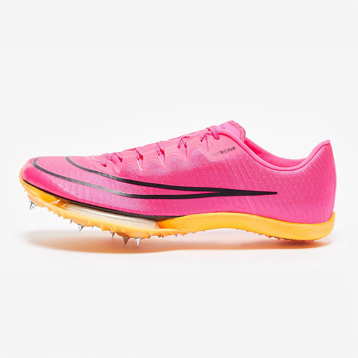 yellow and pink nike spikes